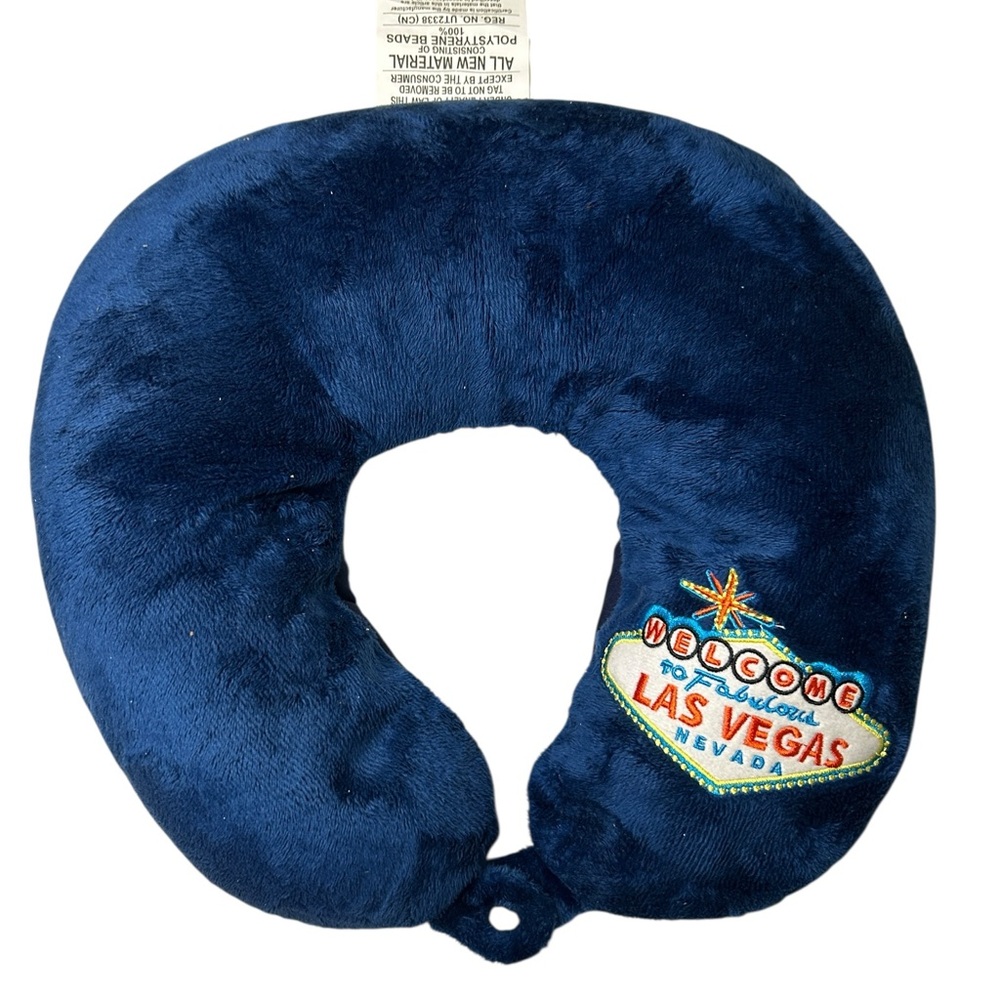 Cloudz Navy Blue Las Vegas Travel Neck Pillow | Resort Style Accessory Vacation
